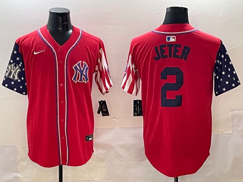 Men New York Yankees 2 Jeter Red a generation of national flags Jointly Name 2025 Nike MLB Jersey style 6